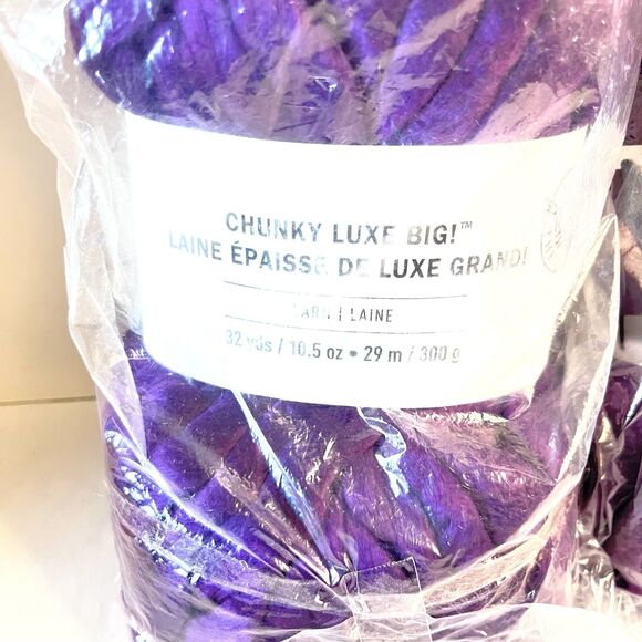 Loops and Threads Purple Chunky Luxe Yarn 32 Yds Lot Of 2 SKU 553662 - Picture 2 of 6